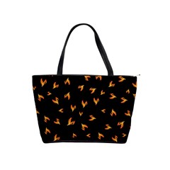 Pattern Flame Black Background Classic Shoulder Handbag by Ravend