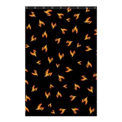 Pattern Flame Black Background Shower Curtain 48  X 72  (small)  by Ravend