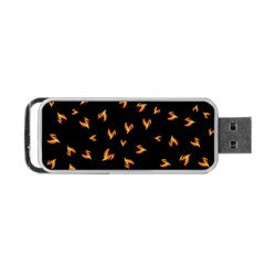 Pattern Flame Black Background Portable Usb Flash (one Side)