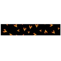 Pattern Flame Black Background Large Flano Scarf 