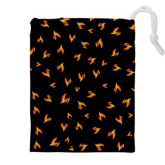 Pattern Flame Black Background Drawstring Pouch (5xl)