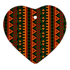 African Pattern Texture Heart Ornament (two Sides)