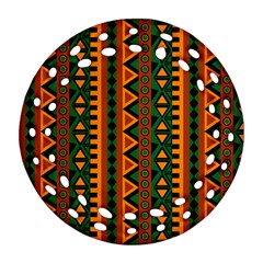 African Pattern Texture Round Filigree Ornament (two Sides)