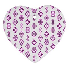 Geometric Pattern Purple Pattern Ornament (heart)