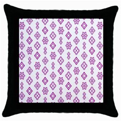 Geometric Pattern Purple Pattern Throw Pillow Case (black) by Ravend