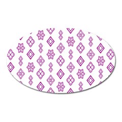 Geometric Pattern Purple Pattern Oval Magnet