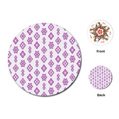 Geometric Pattern Purple Pattern Playing Cards Single Design (round)