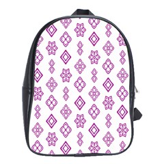 Geometric Pattern Purple Pattern School Bag (xl)