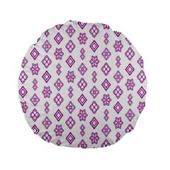 Geometric Pattern Purple Pattern Standard 15  Premium Flano Round Cushions