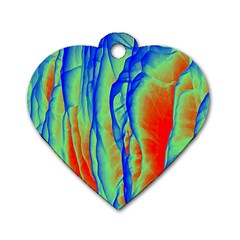 Pattern Design Decorative Art Dog Tag Heart (two Sides)