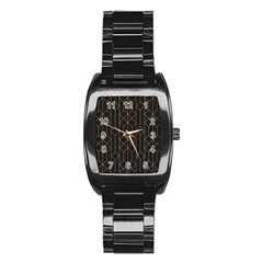 Illustrations Art Geometric Pattern Stainless Steel Barrel Watch