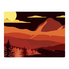 Mountain Forest Full Moon Double Sided Flano Blanket (mini)  by Ravend