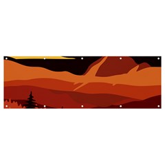 Mountain Forest Full Moon Banner And Sign 12  X 4 