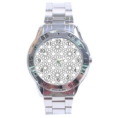 Flower Branch Corolla Wreath Lease Stainless Steel Analogue Watch