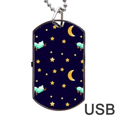 Seamless Pastel Wallpaper Animal Dog Tag USB Flash (One Side)