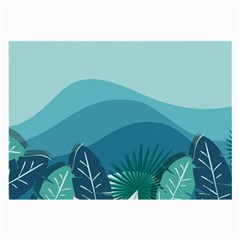 Palm Leaves Waves Mountains Hills Large Glasses Cloth (2 Sides)