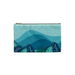 Palm Leaves Waves Mountains Hills Cosmetic Bag (small)