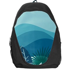 Palm Leaves Waves Mountains Hills Backpack Bag