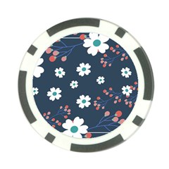 Floral Digital Paper Background Poker Chip Card Guard (10 pack)