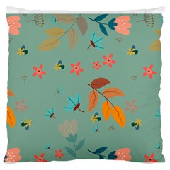 Background Flower Plant Leaves Large Flano Cushion Case (two Sides)