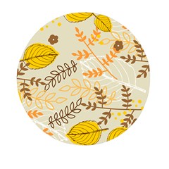 Leaves Flowers Background Wallpaper Mini Round Pill Box (pack Of 5)