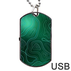 Green Line Shape Stripe Corolla Dog Tag Usb Flash (two Sides)