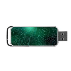 Green Line Shape Stripe Corolla Portable Usb Flash (one Side) by Ravend