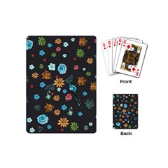 Floral Flower Leaves Background Floral Playing Cards Single Design (mini)