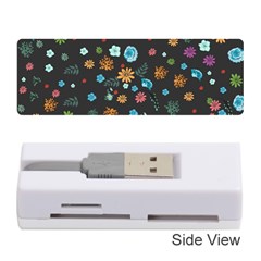 Floral Flower Leaves Background Floral Memory Card Reader (stick)