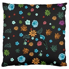 Floral Flower Leaves Background Floral Large Cushion Case (two Sides)