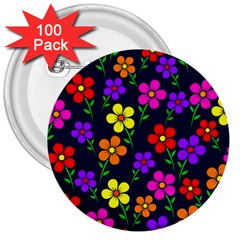 Background Flower Floral Bloom 3  Buttons (100 Pack) 