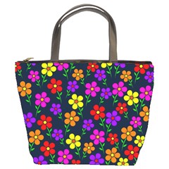 Background Flower Floral Bloom Bucket Bag