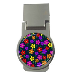 Background Flower Floral Bloom Money Clips (round)  by Ravend