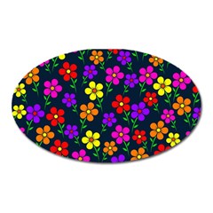 Background Flower Floral Bloom Oval Magnet