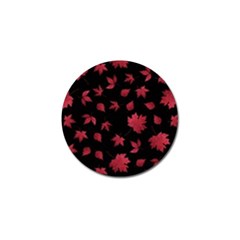 Red Autumn Leaves Autumn Forest Golf Ball Marker by Ravend