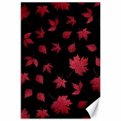 Red Autumn Leaves Autumn Forest Canvas 12  X 18  by Ravend