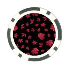 Red Autumn Leaves Autumn Forest Poker Chip Card Guard