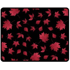 Red Autumn Leaves Autumn Forest Fleece Blanket (medium) 