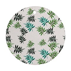 Leaves Plant Design Template Round Ornament (two Sides)