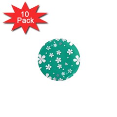 Pattern Background Daisy Flower Floral 1  Mini Magnet (10 Pack)  by Ravend