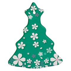 Pattern Background Daisy Flower Floral Ornament (christmas Tree) 