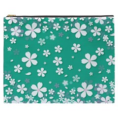 Pattern Background Daisy Flower Floral Cosmetic Bag (xxxl)