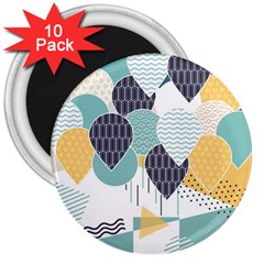 Abstract Balloon Pattern Decoration 3  Magnets (10 Pack) 