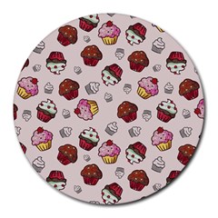 Cake Cupcake Sweet Dessert Food Round Mousepads by Ravend