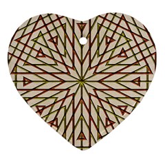 Kaleidoscope Line Triangle Pattern Ornament (heart) by Ravend