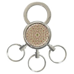 Kaleidoscope Line Triangle Pattern 3-ring Key Chain