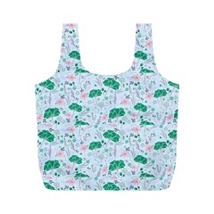 Illustration Flower Pattern Wallpaper Seamless Full Print Recycle Bag (m)