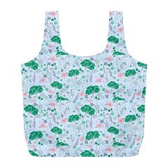 Illustration Flower Pattern Wallpaper Seamless Full Print Recycle Bag (l)