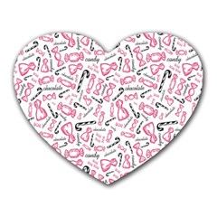 Candy Pink Black-cute Sweat Heart Mousepads