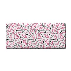 Candy Pink Black-cute Sweat Hand Towel